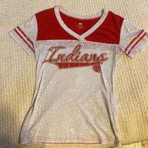 Indians football team shirt it is kinda see through but it’s barely worn